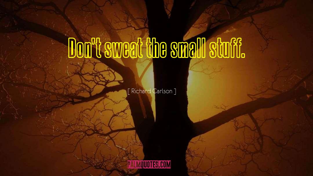 Richard Carlson Quotes: Don't sweat the small stuff.