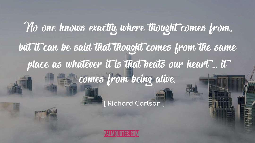 Richard Carlson Quotes: No one knows exactly where