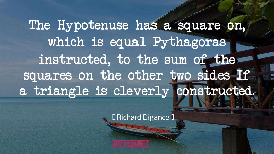 Richard Digance Quotes: The Hypotenuse has a square