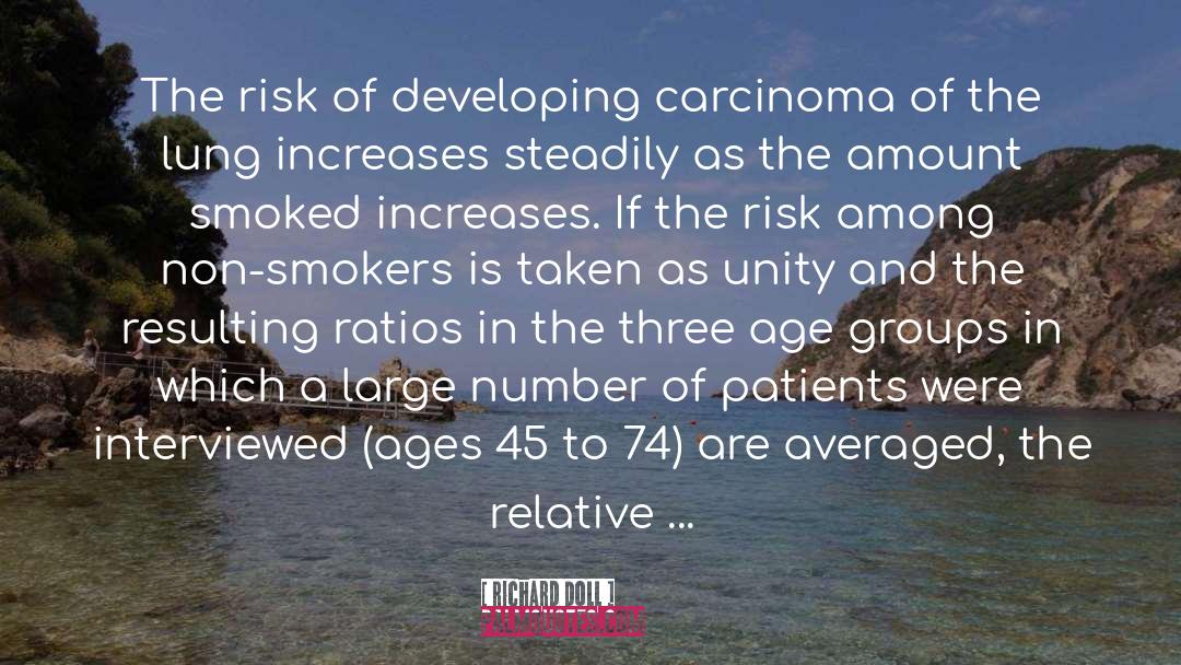 Richard Doll Quotes: The risk of developing carcinoma