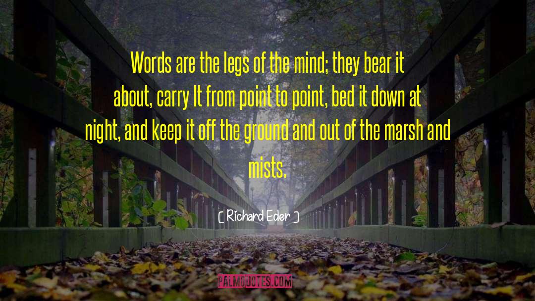 Richard Eder Quotes: Words are the legs of