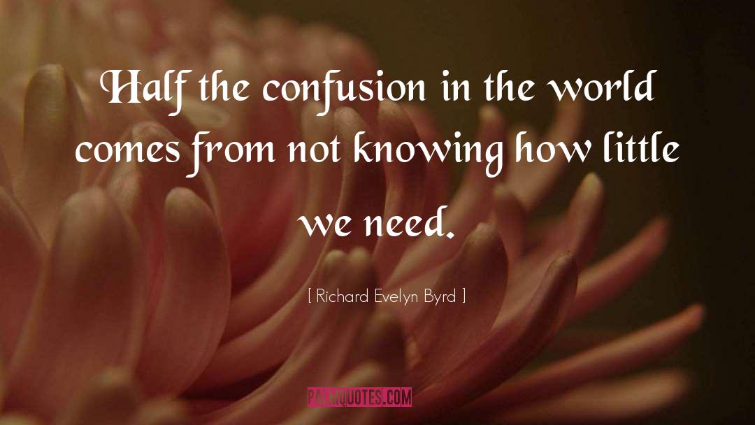 Richard Evelyn Byrd Quotes: Half the confusion in the