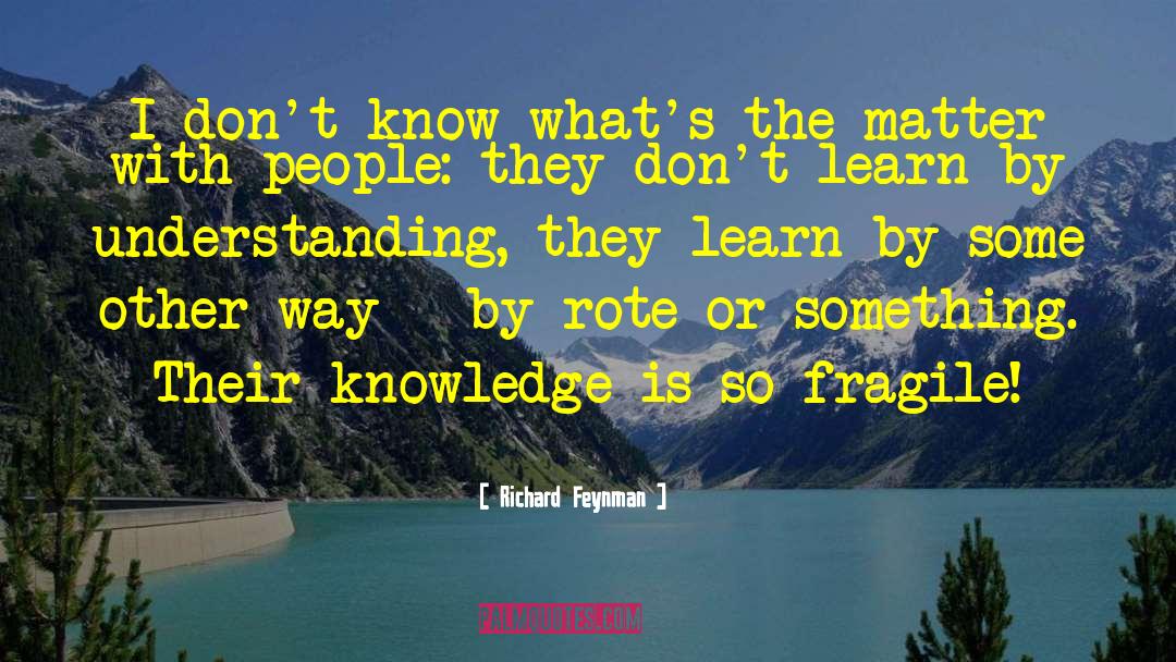 Richard Feynman Quotes: I don't know what's the