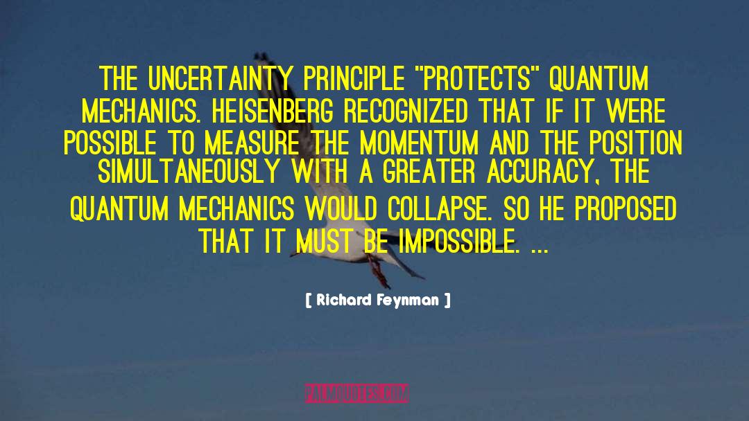 Richard Feynman Quotes: The uncertainty principle 