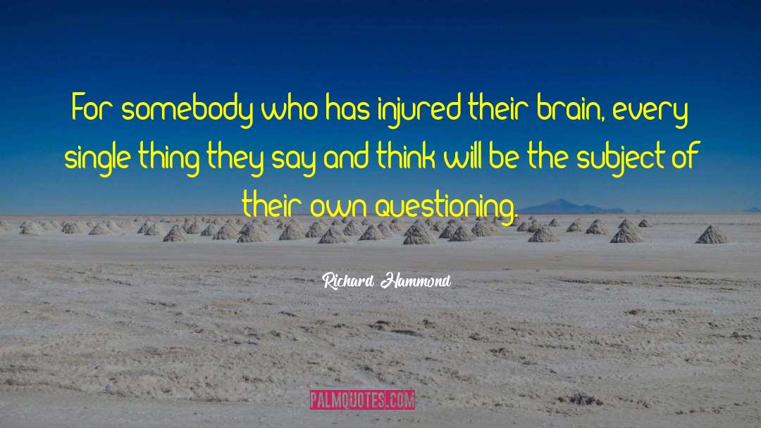 Richard Hammond Quotes: For somebody who has injured