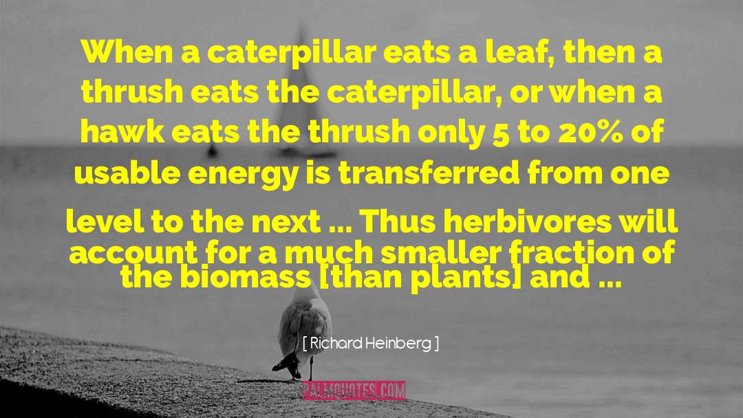 Richard Heinberg Quotes: When a caterpillar eats a