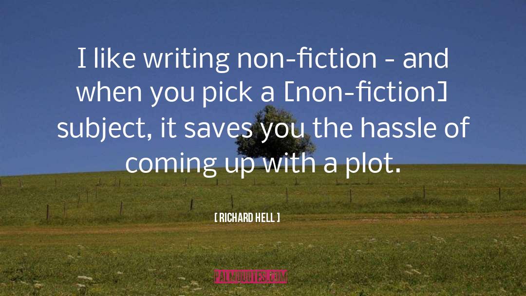 Richard Hell Quotes: I like writing non-fiction -