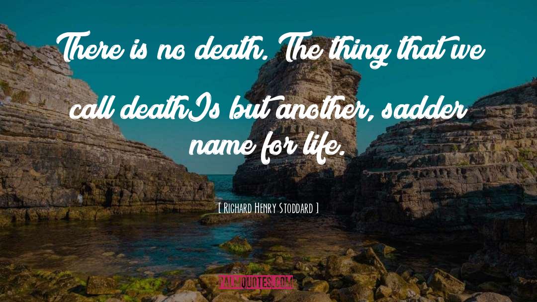 Richard Henry Stoddard Quotes: There is no death. The