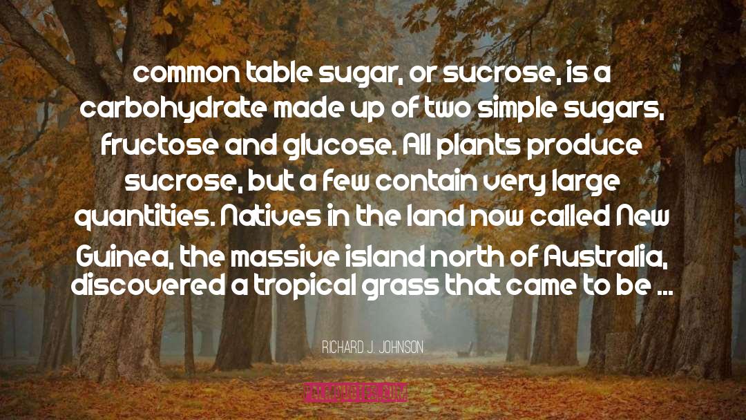 Richard J. Johnson Quotes: common table sugar, or sucrose,