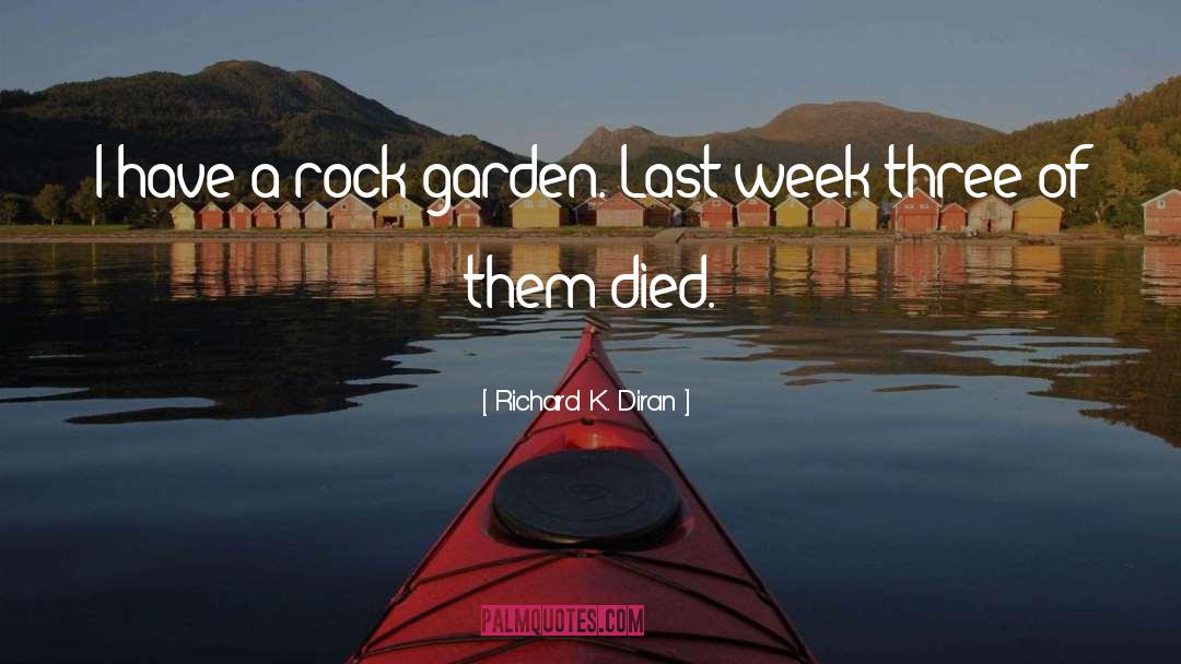 Richard K. Diran Quotes: I have a rock garden.