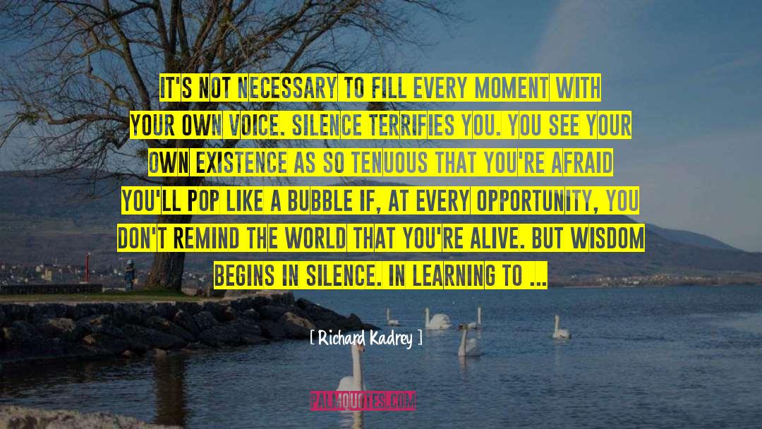Richard Kadrey Quotes: It's not necessary to fill
