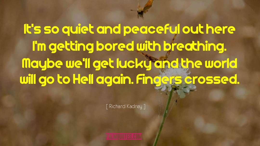 Richard Kadrey Quotes: It's so quiet and peaceful