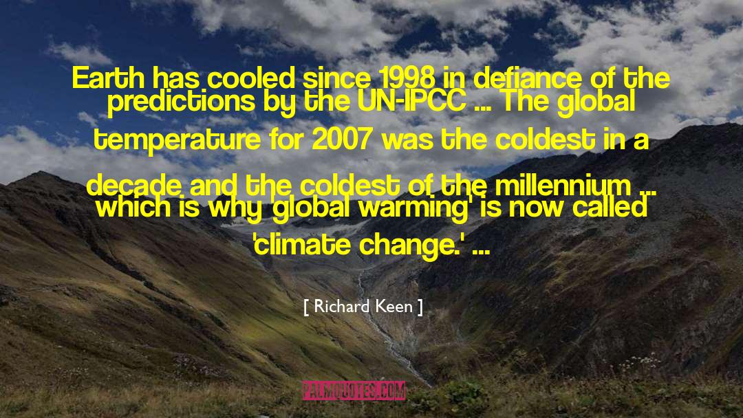 Richard Keen Quotes: Earth has cooled since 1998