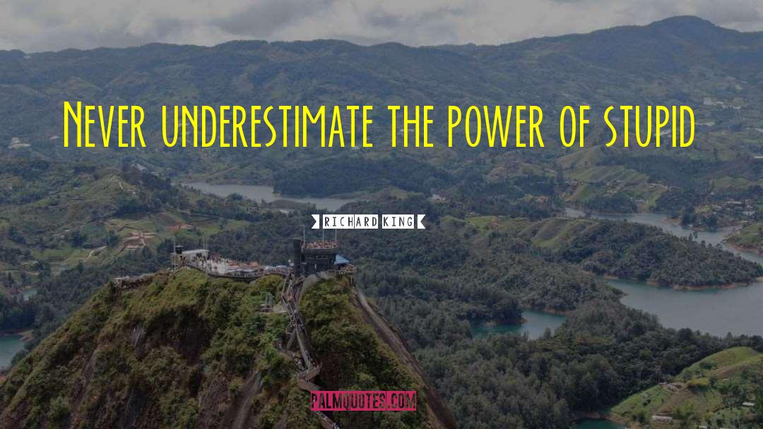 Richard King Quotes: Never underestimate the power of
