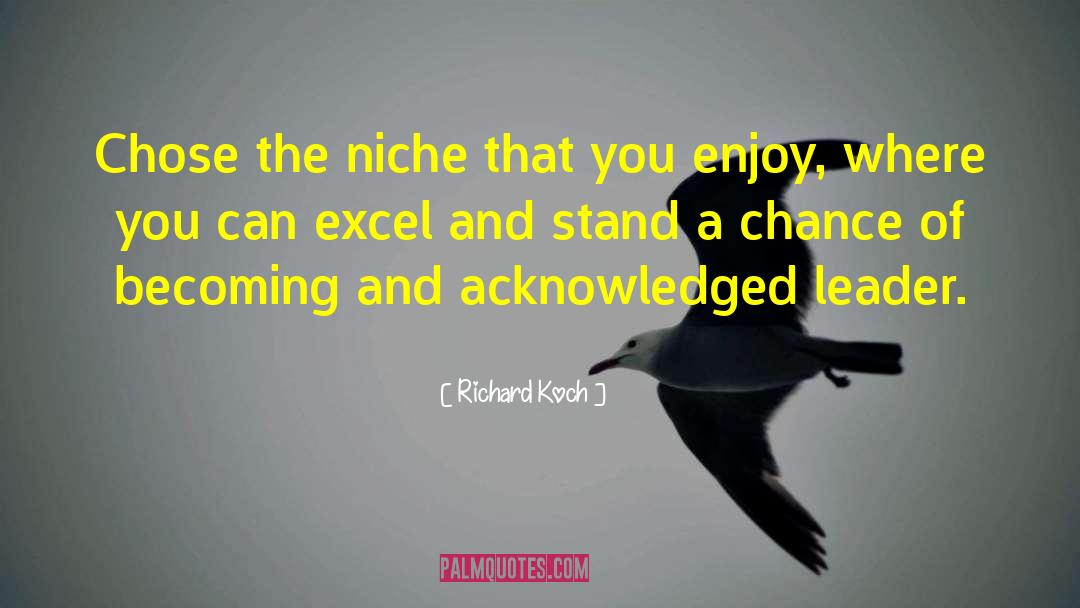 Richard Koch Quotes: Chose the niche that you