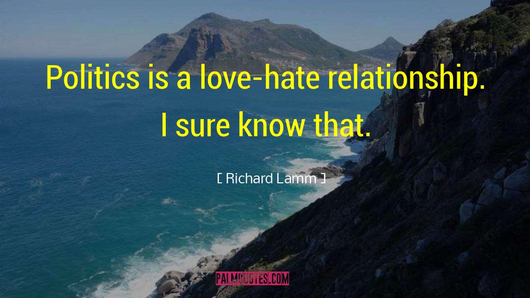Richard Lamm Quotes: Politics is a love-hate relationship.