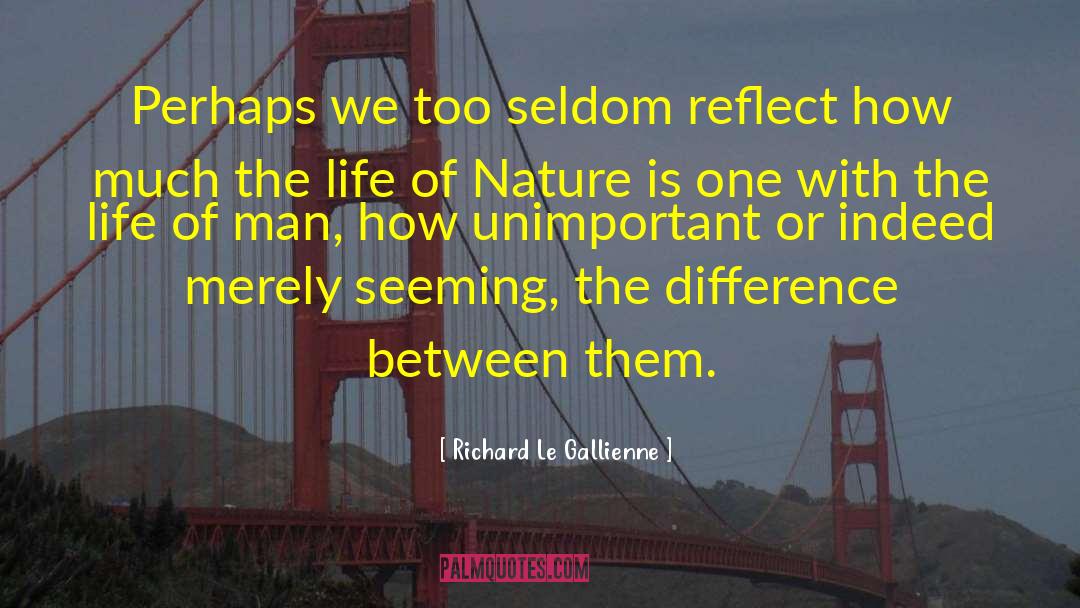 Richard Le Gallienne Quotes: Perhaps we too seldom reflect