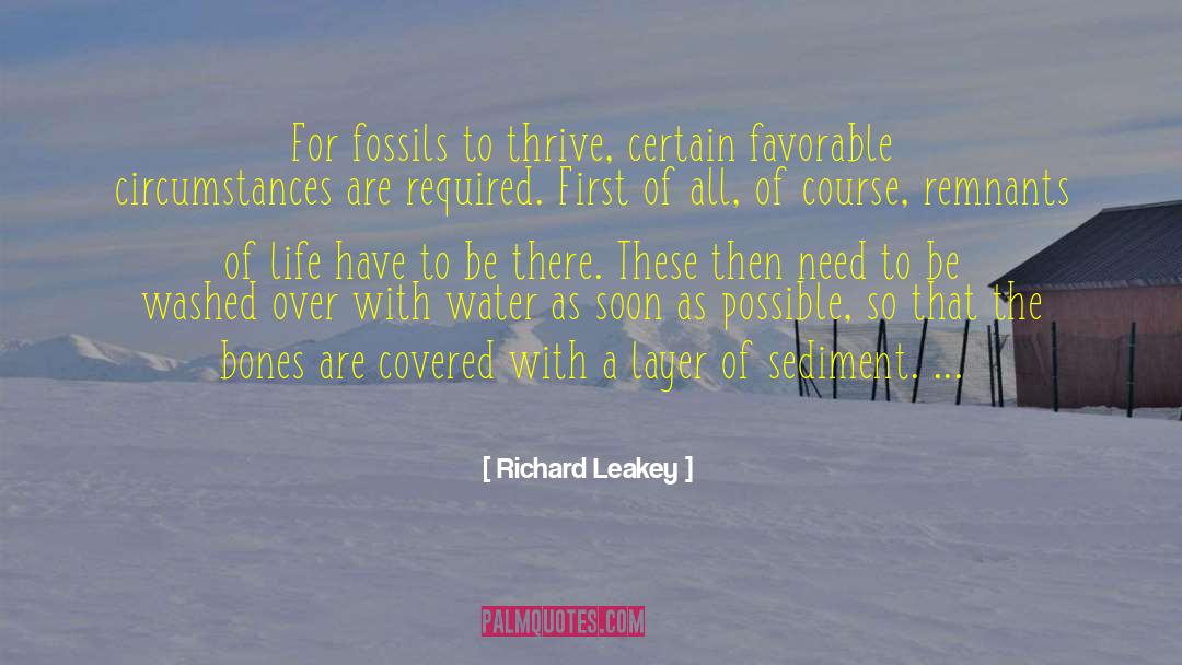 Richard Leakey Quotes: For fossils to thrive, certain