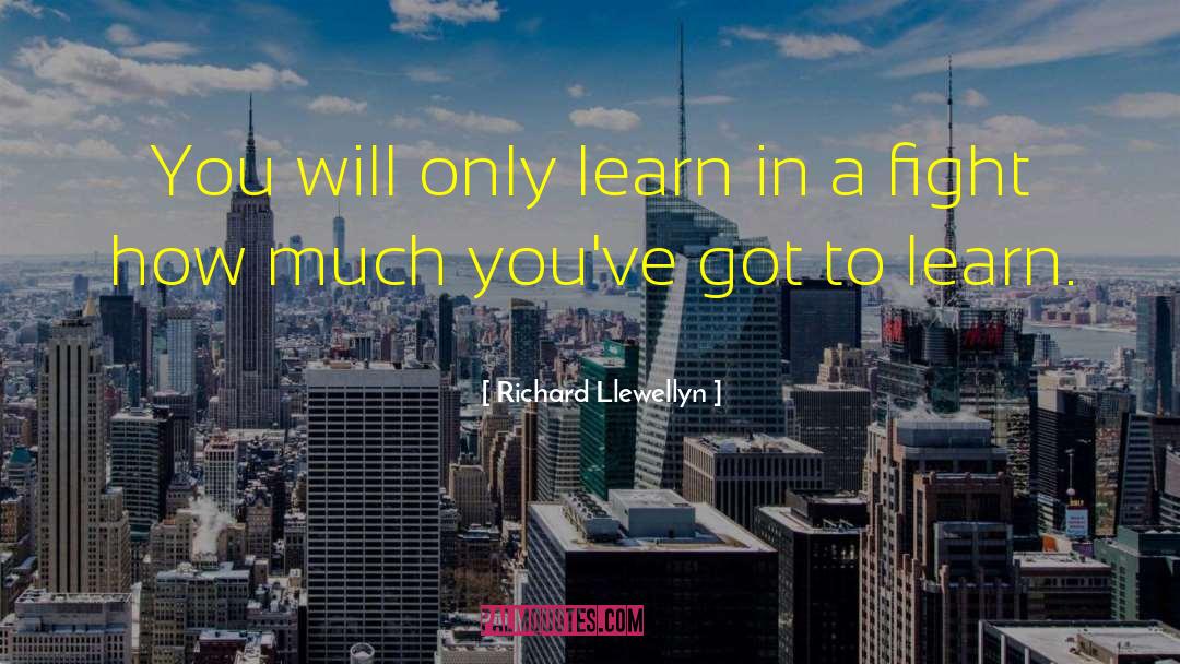 Richard Llewellyn Quotes: You will only learn in