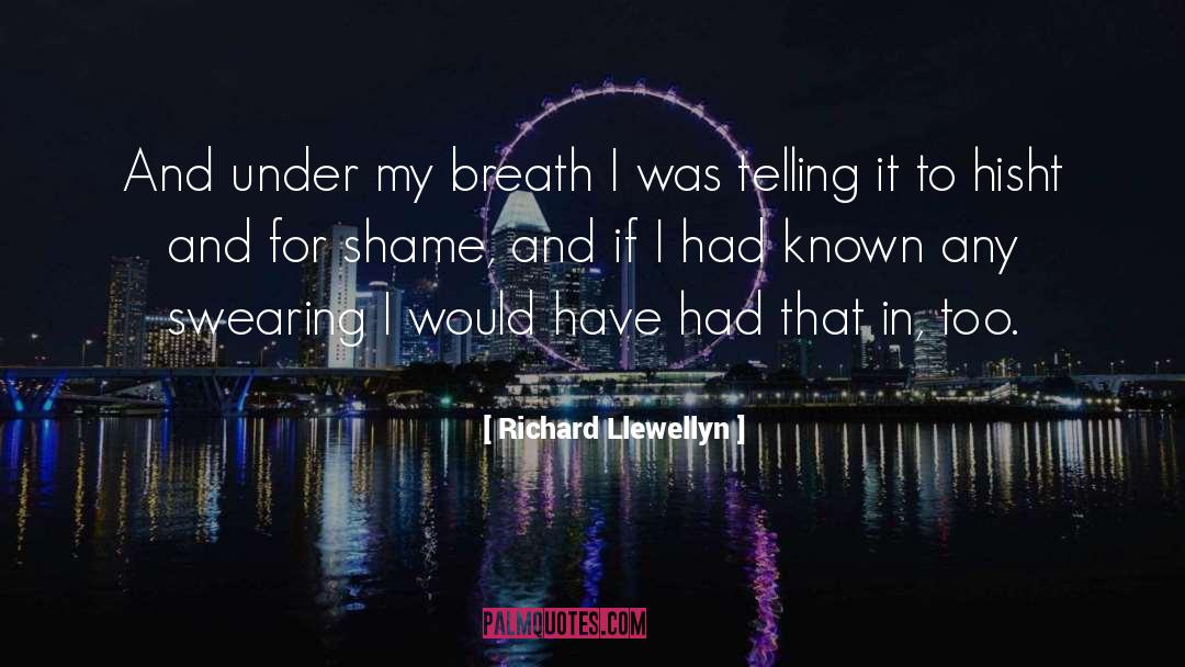 Richard Llewellyn Quotes: And under my breath I