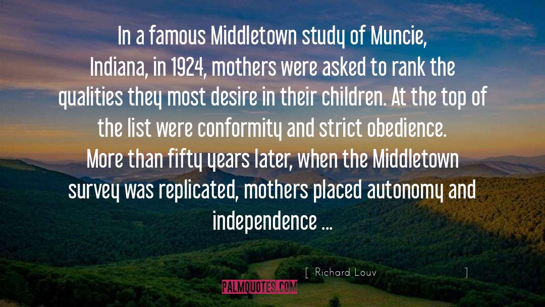 Richard Louv Quotes: In a famous Middletown study
