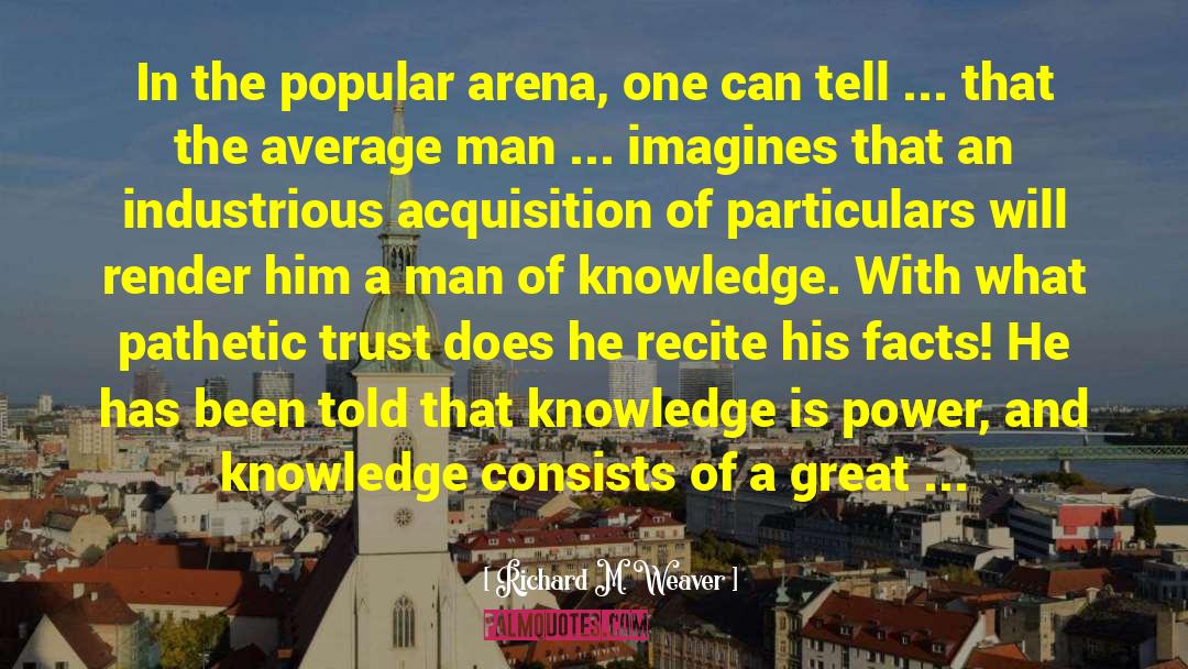 Richard M. Weaver Quotes: In the popular arena, one