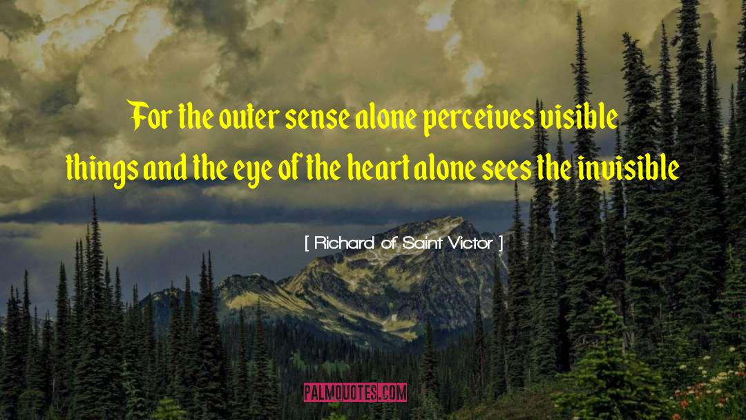 Richard Of Saint Victor Quotes: For the outer sense alone