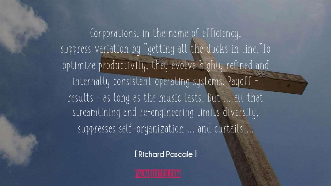 Richard Pascale Quotes: Corporations, in the name of