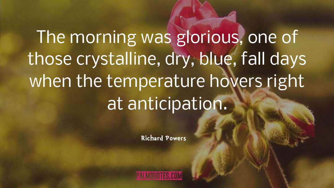 Richard Powers Quotes: The morning was glorious, one