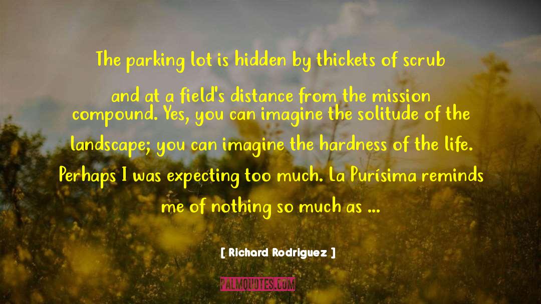 Richard Rodriguez Quotes: The parking lot is hidden