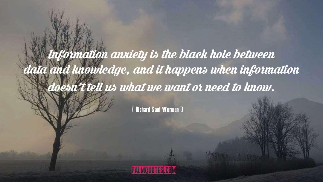 Richard Saul Wurman Quotes: Information anxiety is the black