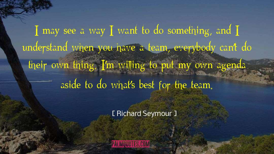 Richard Seymour Quotes: I may see a way