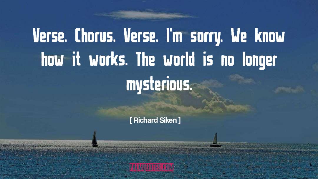 Richard Siken Quotes: Verse. Chorus. Verse. <br>I'm sorry.