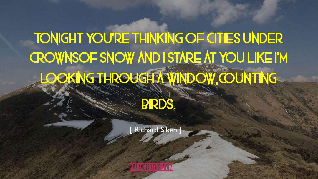 Richard Siken Quotes: Tonight you're thinking of cities