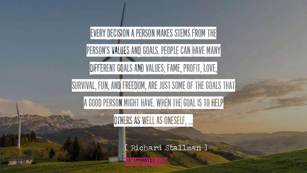 Richard Stallman Quotes: Every decision a person makes