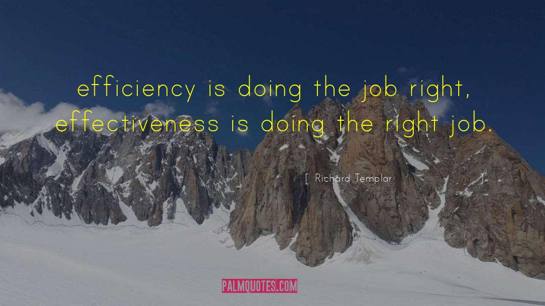 Richard Templar Quotes: efficiency is doing the job