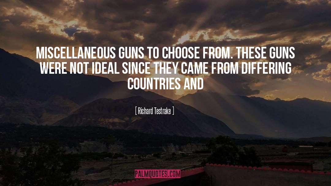 Richard Testrake Quotes: miscellaneous guns to choose from.