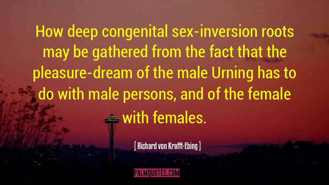 Richard Von Krafft-Ebing Quotes: How deep congenital sex-inversion roots