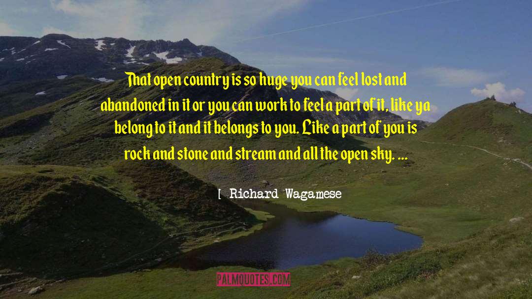 Richard Wagamese Quotes: That open country is so