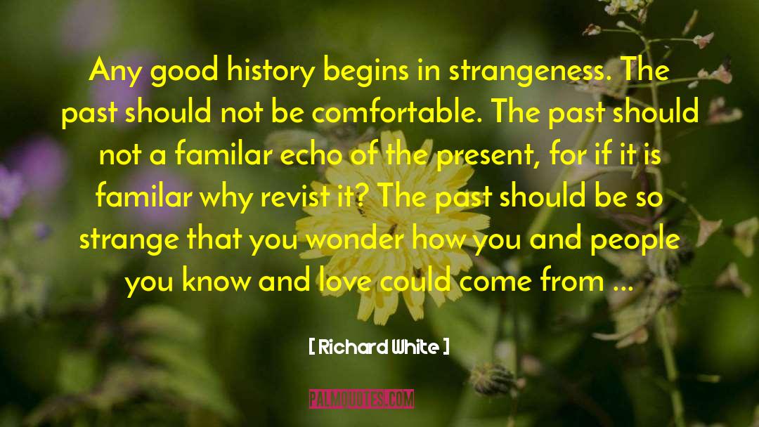 Richard White Quotes: Any good history begins in