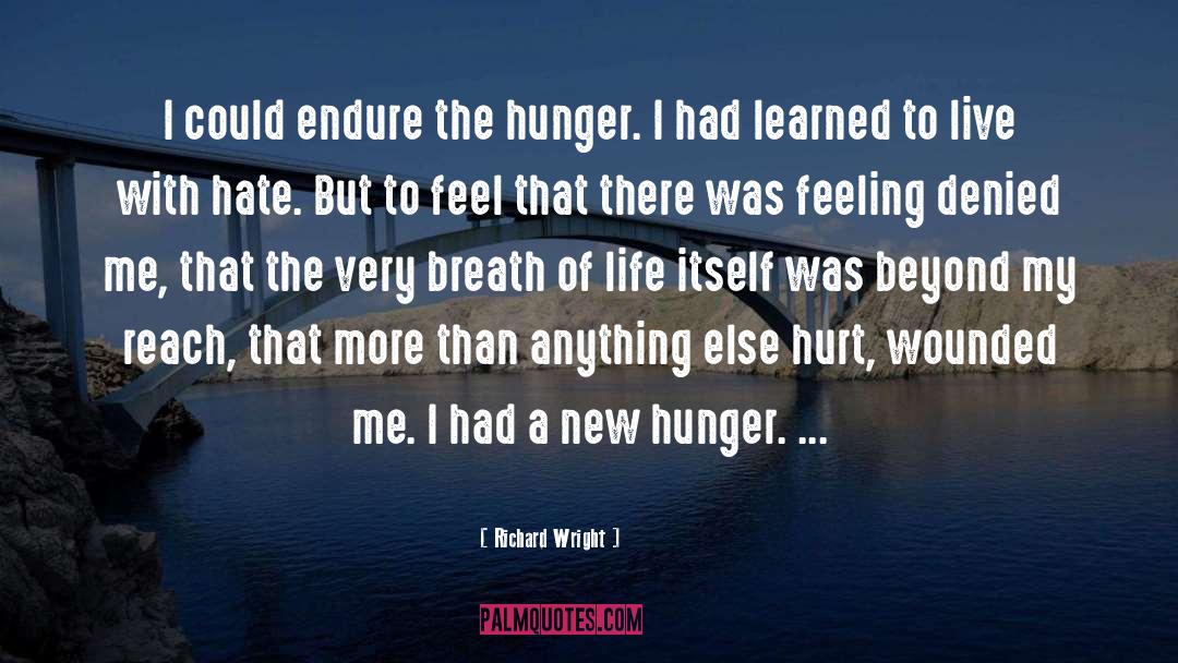Richard Wright Quotes: I could endure the hunger.