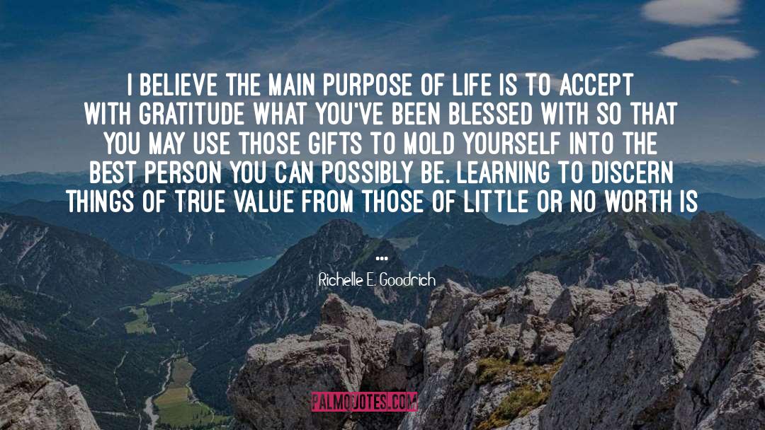 Richelle E. Goodrich Quotes: I believe the main purpose