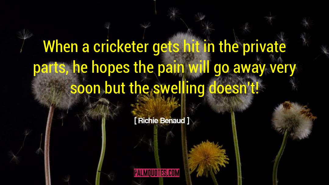 Richie Benaud Quotes: When a cricketer gets hit