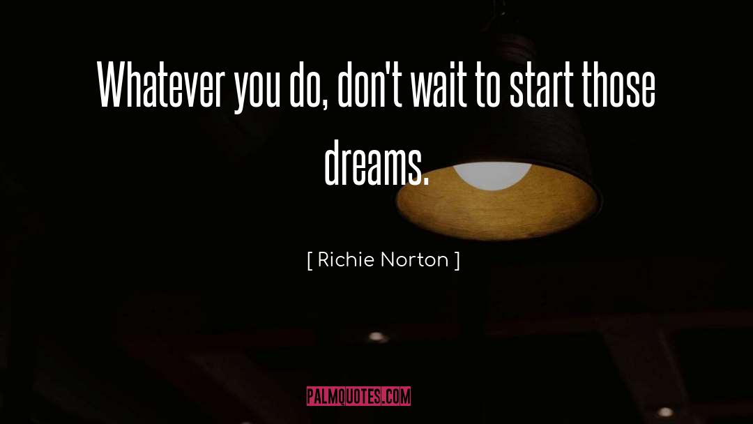Richie Norton Quotes: Whatever you do, don't wait