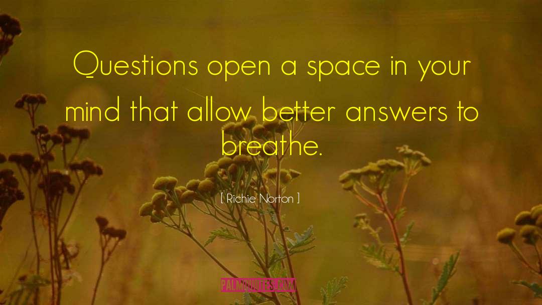 Richie Norton Quotes: Questions open a space in