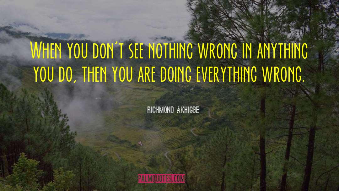 Richmond Akhigbe Quotes: When you don't see nothing