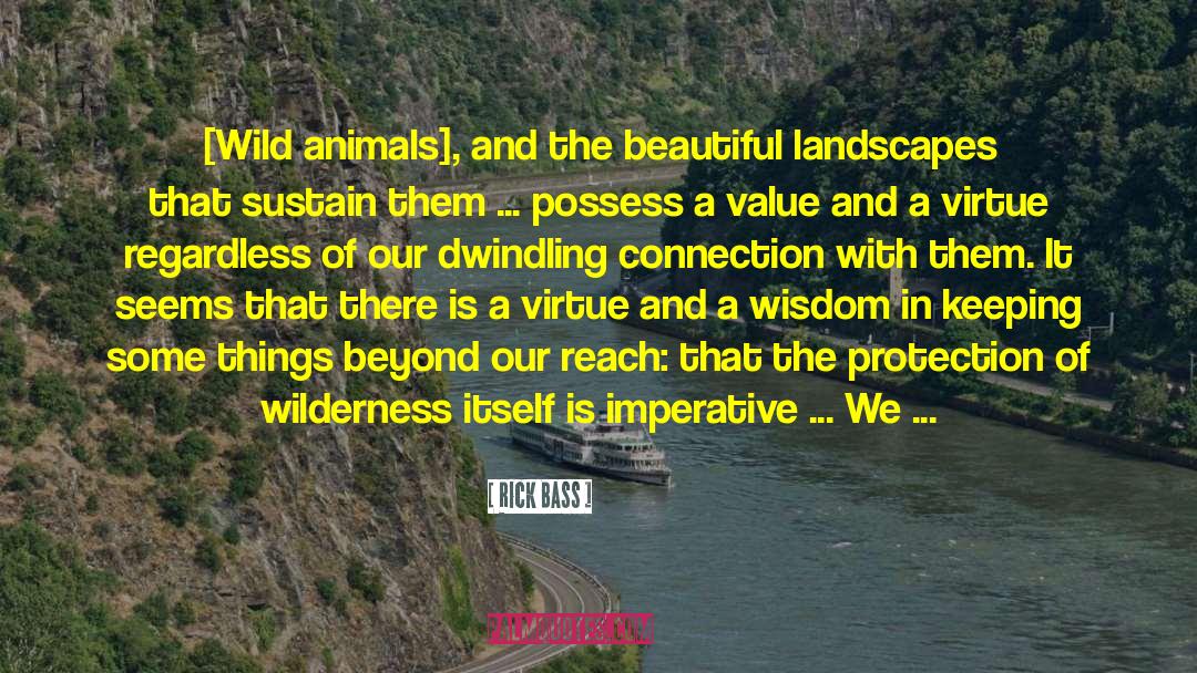 Rick Bass Quotes: [Wild animals], and the beautiful