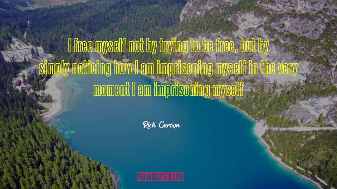 Rick Carson Quotes: I free myself not by