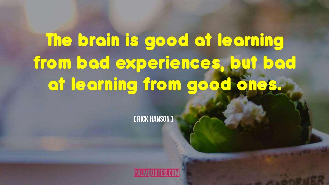 Rick Hanson Quotes: The brain is good at