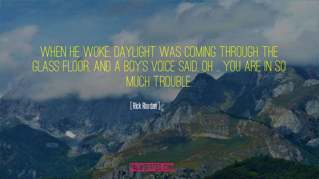 Rick Riordan Quotes: When he woke, daylight was